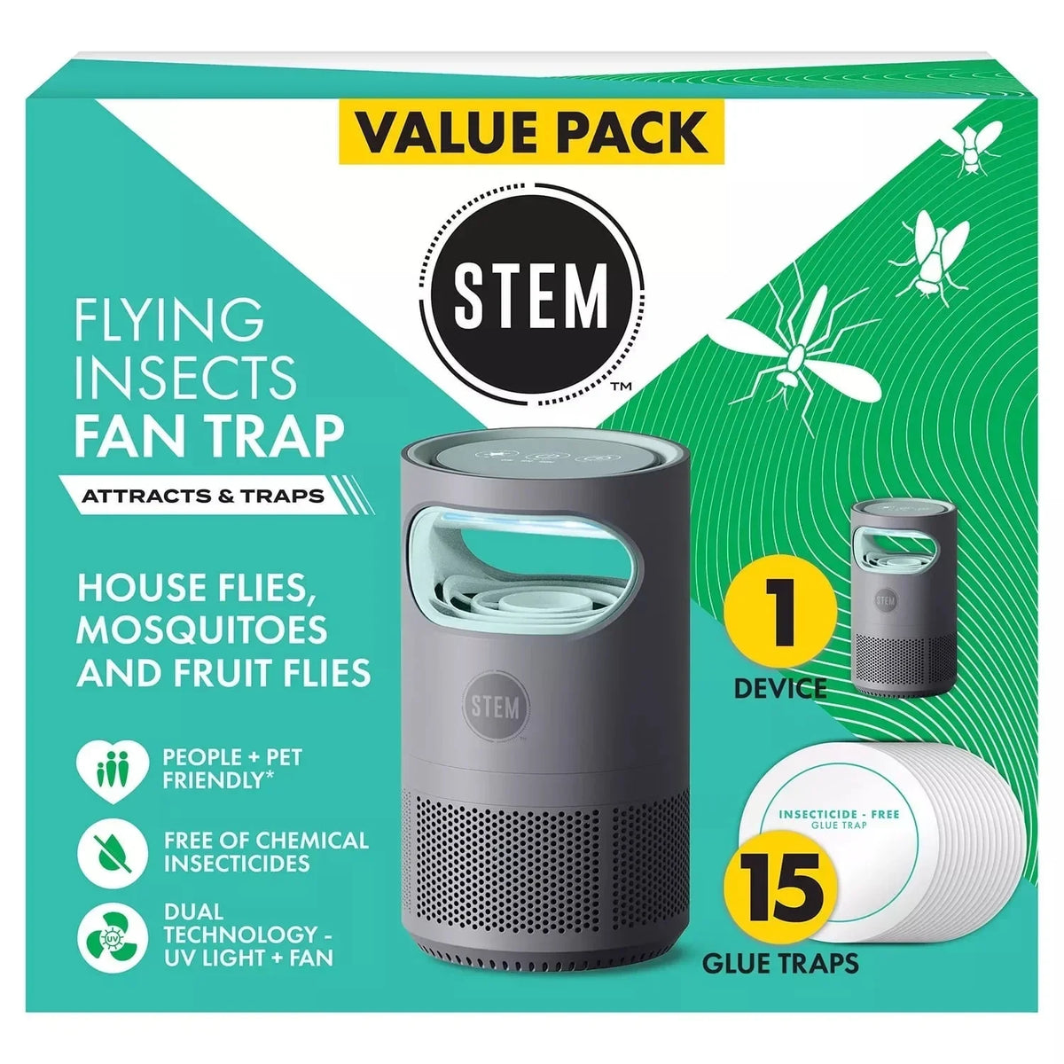STEM Flying Insects Fan Trap Starter Kit: 1 Device + 15 Glue Traps -