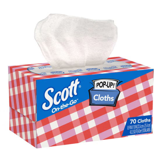 Scott On-The-Go Pop-Up Cloths, 70 Count, 6-Pack -