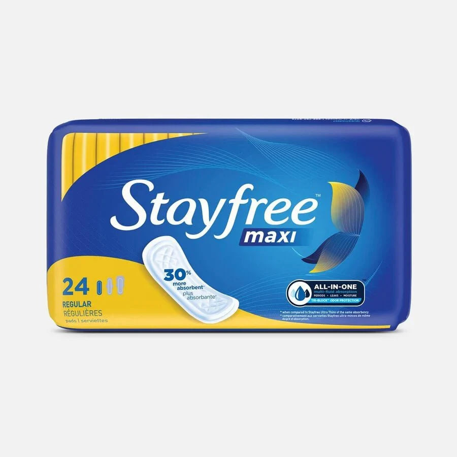 Stayfree Maxi Regular Pads Without Wings, 24 Count, image 4