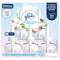 Glade PlugIns Scented Oil Air Freshener Refills, Morning Cotton Blossom, 0.67 oz, 5 Count