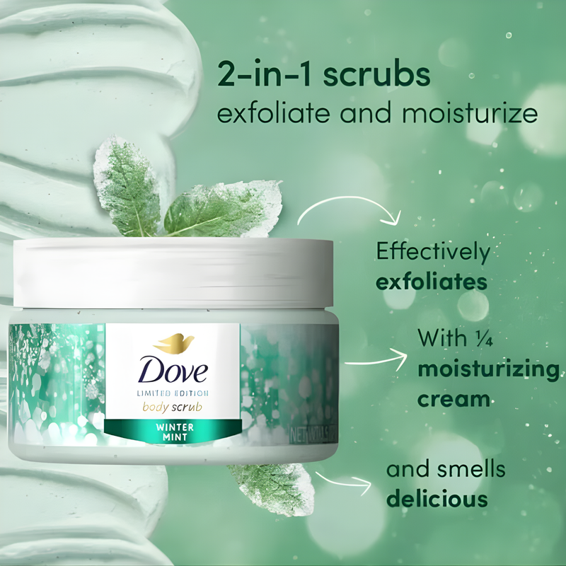 Dove Limited Edition Body Scrub, Winter Mint, 3.5oz