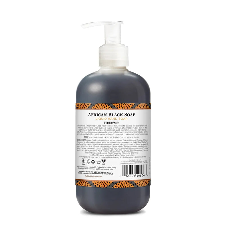 Nubian Heritage African Black Liquid Hand Soap, 12.3 fl oz