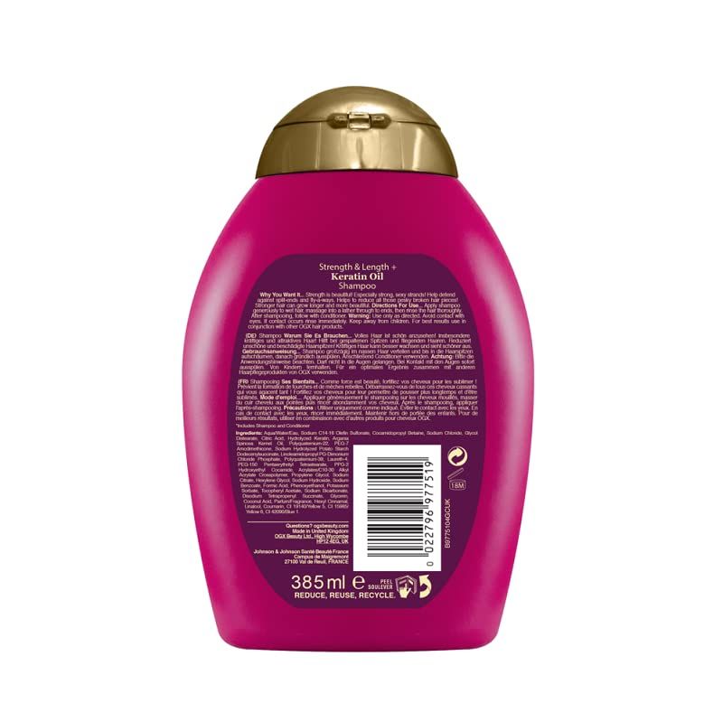 OGX Strength & Length + Keratin Oil Anti-Breakage Shampoo, 13 Oz