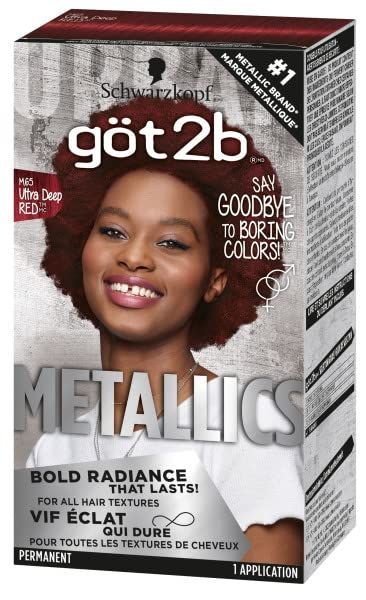 Got2b Metallics Permanent Hair Color, M65 Deep Red -