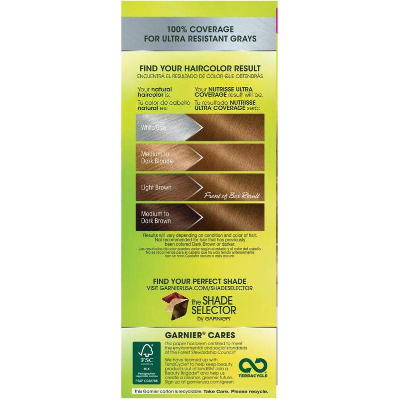 Garnier Nutrisse Ultra Coverage Nourishing Hair Color Creme, 630 Deep Light Golden Brown