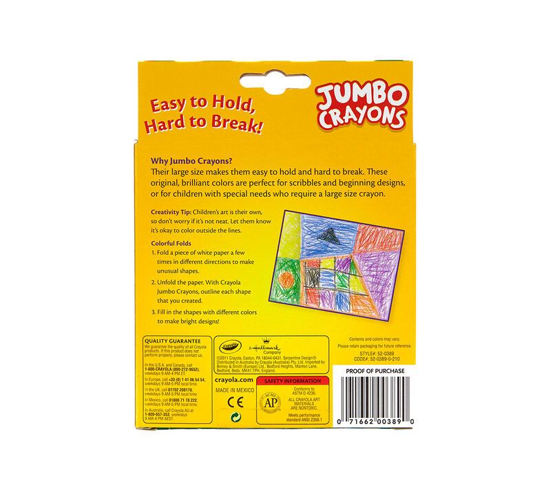Crayola Jumbo Classic Colors Crayons, 8 Count