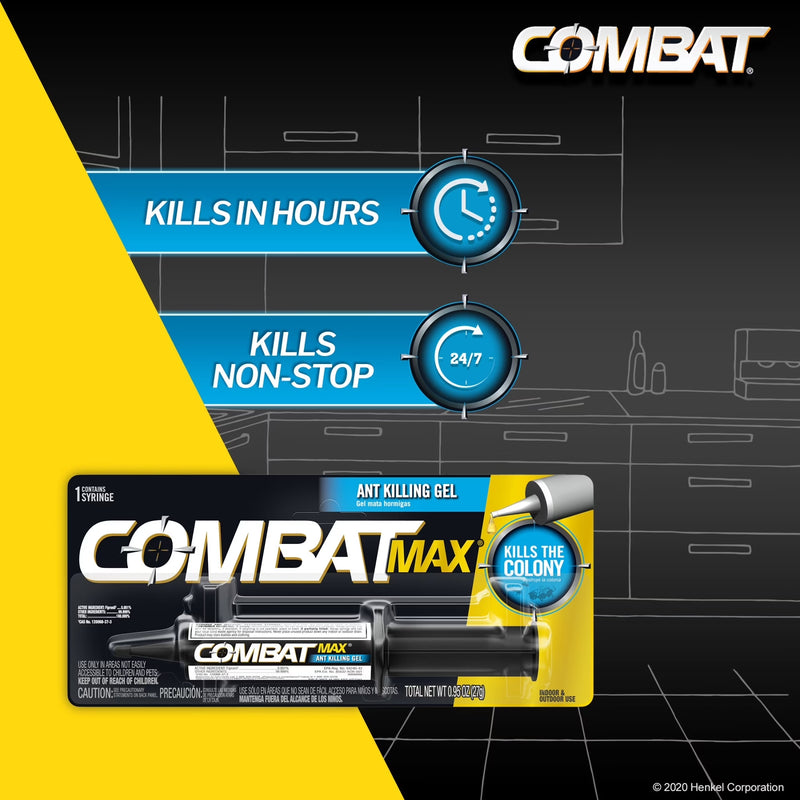 Combat Max Ant Killing Gel, 1 Syringe, 0.95oz (27g)