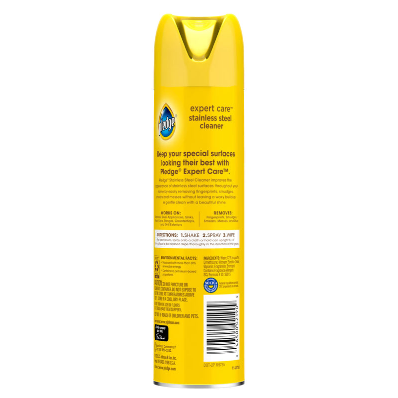 Pledge Expert Care Stainless Steel Cleaner, Lemon, 9.7oz