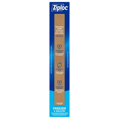 Ziploc 2 Gallon Freezer Bags, Easy To Open, 10 Count ( 13" x 15" ) -