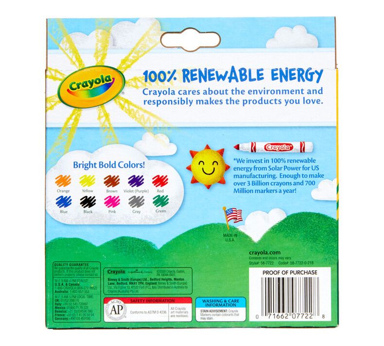 Crayola Classic Colors Broad Line Markers, 10 Count