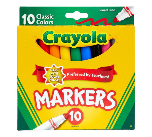 Crayola Classic Colors Broad Line Markers, 10 Count -