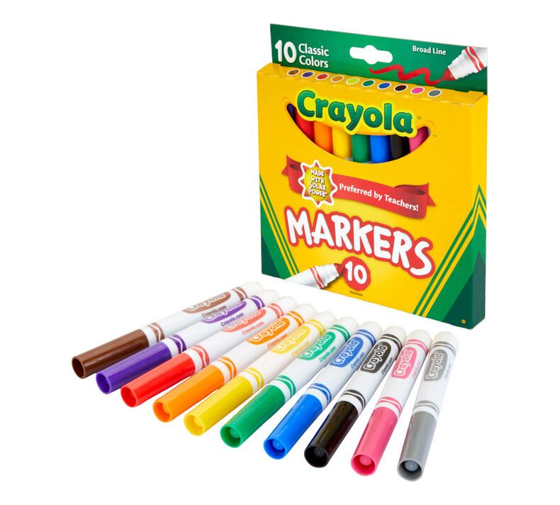 Crayola Classic Colors Broad Line Markers, 10 Count