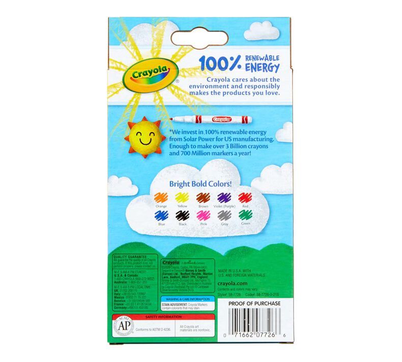 Crayola Classic Fine Line Markers, 10 Count
