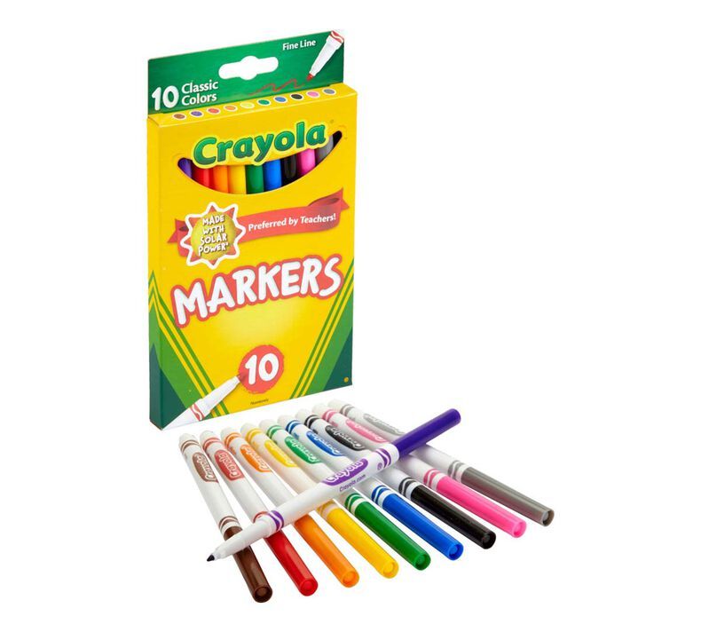 Crayola Classic Fine Line Markers, 10 Count