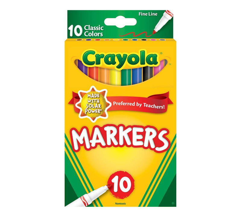 Crayola Classic Fine Line Markers, 10 Count