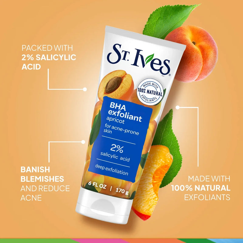 St. Ives Apricot BHA Deep Exfoliant Face Scrub, 6 Oz