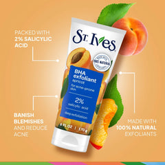 St. Ives Apricot BHA Deep Exfoliant Face Scrub, 6 Oz