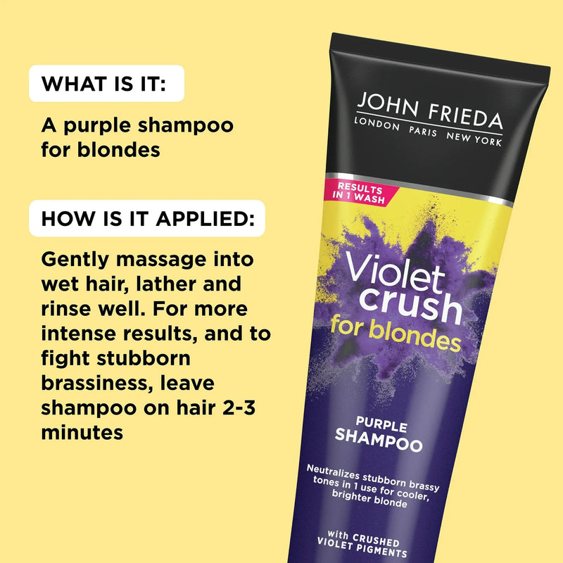 John Frieda Violet Crush for Blondes Purple Shampoo, 8.3oz