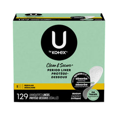 U by Kotex Clean & Secure Period Liner, Regular, 129 Count