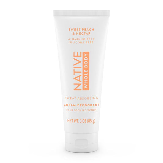 Native Whole Body Deodorant Cream, Sweet Peach & Nectar, 3oz -