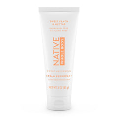 Native Whole Body Deodorant Cream, Sweet Peach & Nectar, 3oz