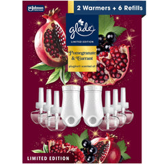 Glade PlugIns Scented Oil, Pomegranate & Currants, 2 Warmers + 6 Refills