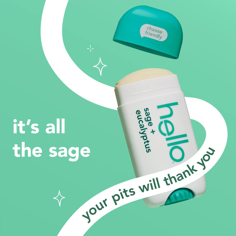 Hello Aluminum-Free Deodorant, Sage + Eucalyptus, 2.6oz