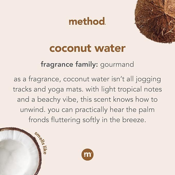 Method Gel Hand Wash with Plant-Based Cleaners, Coconut Water, 12 Fl Oz