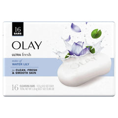 Olay Ultra Fresh Cleansing Bars, Water Lily Scent, 4 oz, Pack of 16