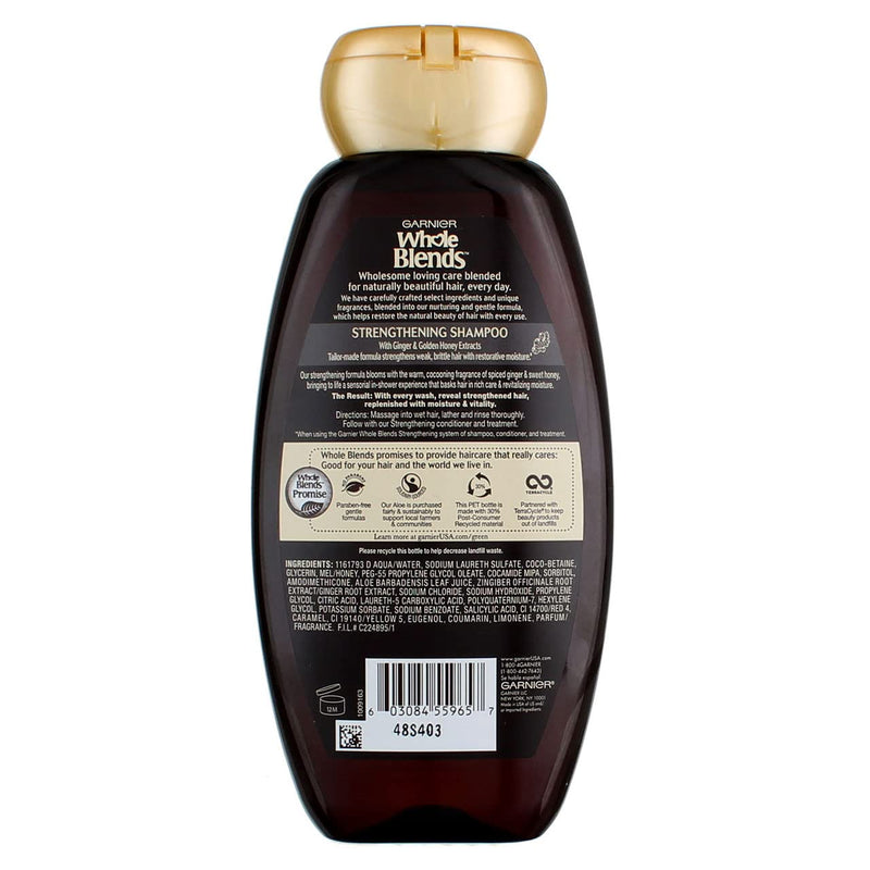 Garnier Whole Blends Ginger Recovery Strengthening Shampoo, Ginger Root and Golden Honey, 12.5oz
