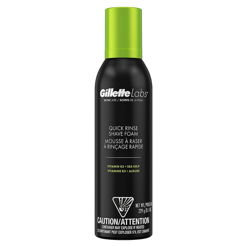 Gillette Labs Quick Rinse Shave Foam, Vitamin B3 + Sea Kelp, 8.1oz