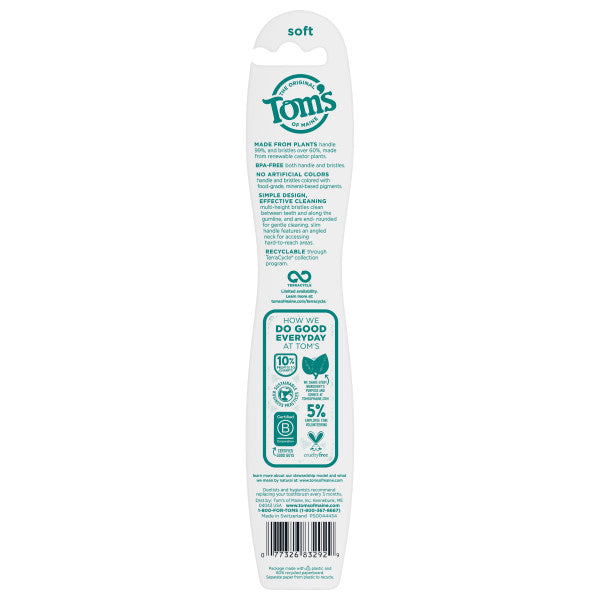 Toms of Maine Naturally Clean Soft Toothbrush, 6 Pack