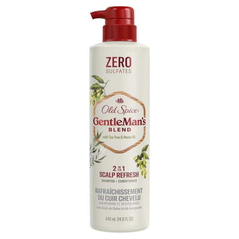 Old Spice Gentleman’s Blend 2-in-1 Scalp Refresh Shampoo + Conditioner, Tea Tree & Neem Oil, 14.8oz