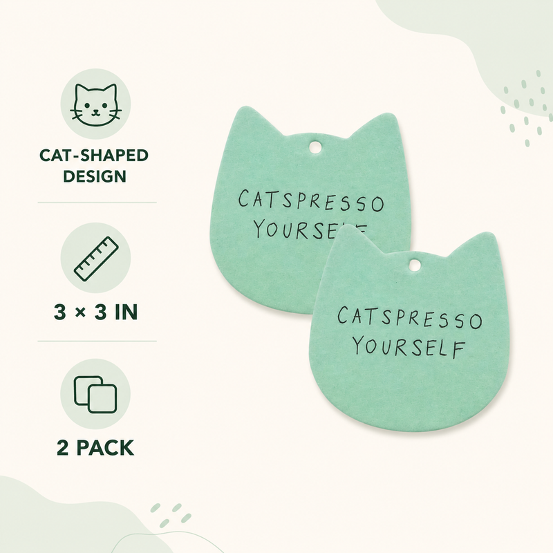 Catspresso Yourself Cat-Shaped Car Air Fresheners, Jasmine, 3"x3", 2-Pack