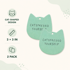 Catspresso Yourself Cat-Shaped Car Air Fresheners, Jasmine, 3"x3", 2-Pack