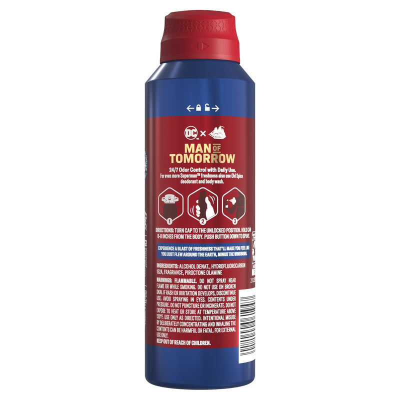 Old Spice Underarm & Body Spray, Superman, Bright Citrus & Cosmos, 5.1 oz