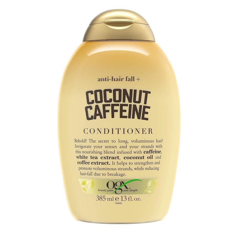 OGX Anti-Hair Fall + Coconut Caffeine Strengthening Shampoo & Conditioner Set, 13 Oz Ea