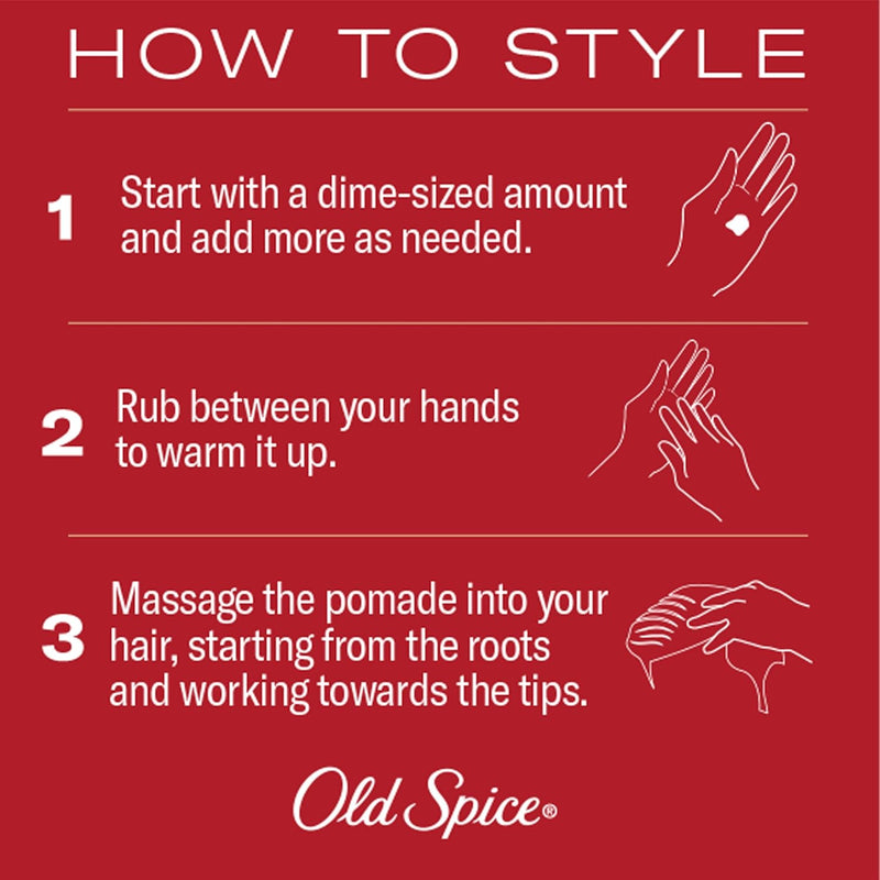 Old Spice Thickening Pomade with Biotin, Medium Hold, Low Shine, 2.22oz