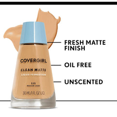 COVERGIRL Clean Matte Liquid Foundation, 510 Classic Ivory, 1oz