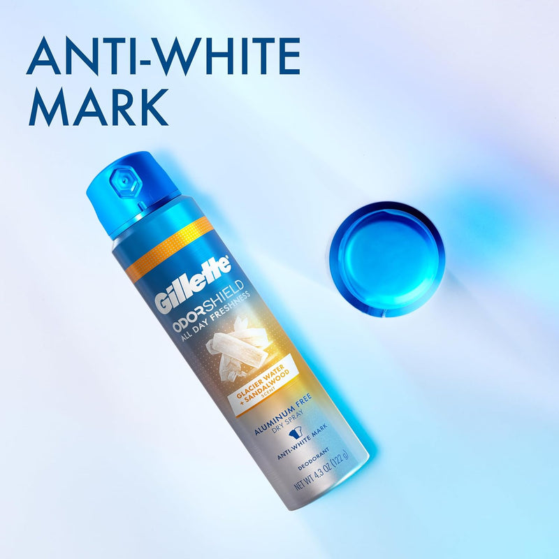 Gillette Odor Shield Deodorant, Glacier Water + Sandalwood, 4.3oz