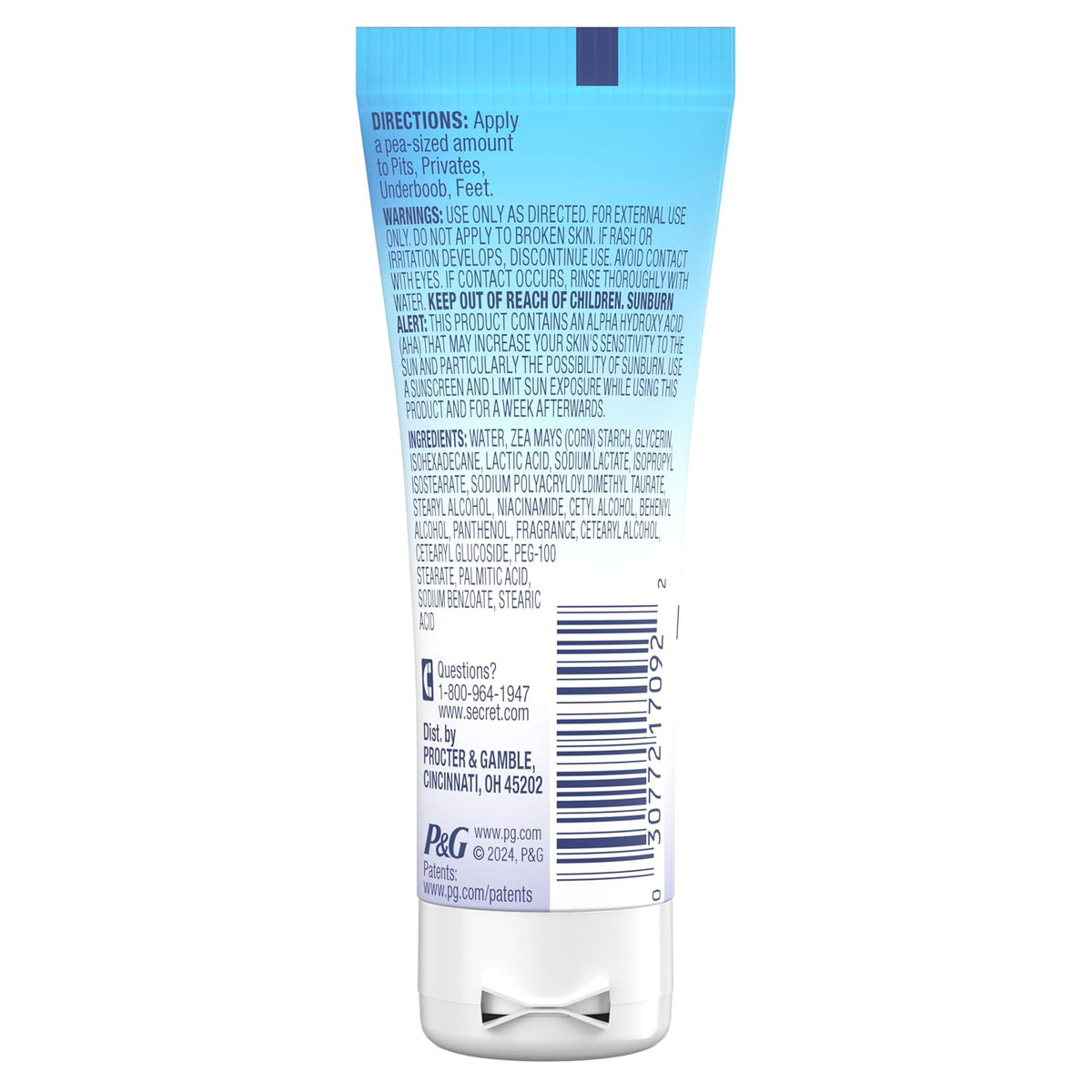 Secret Whole Body Sensitive Deodorant Invisible Cream, Clean Scent, 0.8oz, Travel Size, 6-Pack -