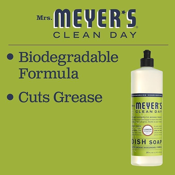 Mrs. Meyer's Clean Day Liquid Dish Soap, Lemon Verbena, 16oz