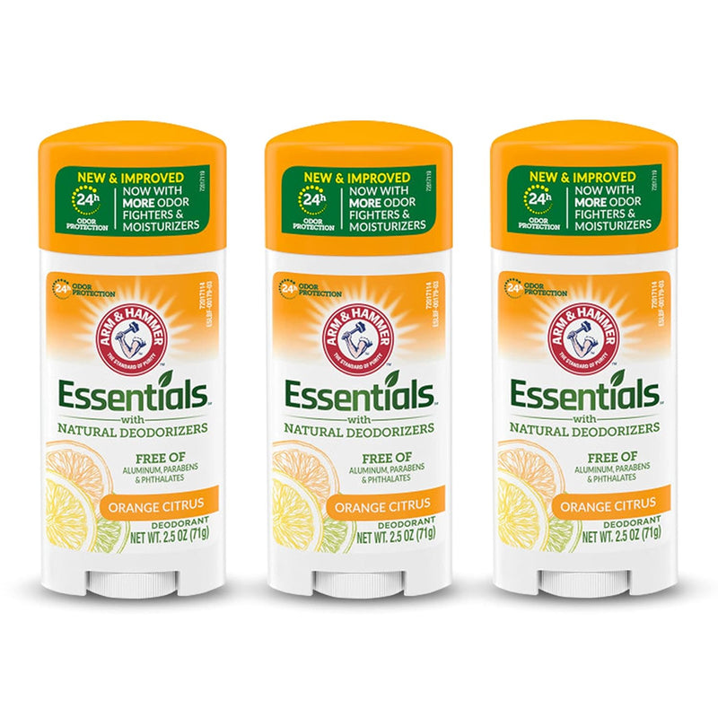 Arm & Hammer Essentials Deodorant, Orange Citrus, 2.5oz