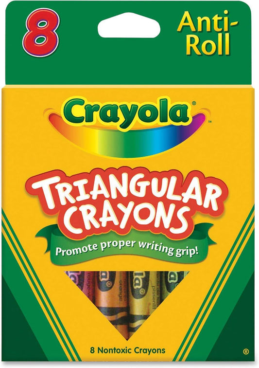 Crayola Triangular Anti-Roll Crayons, 8 Count -
