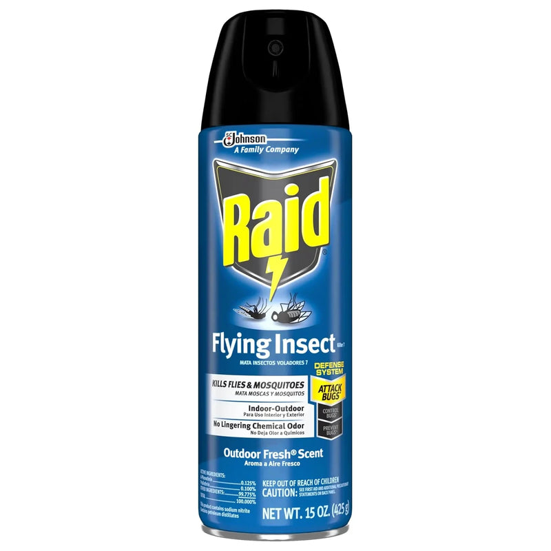 Raid Flying Insect Killer, Outdoor Fresh Scent, 15 Oz.