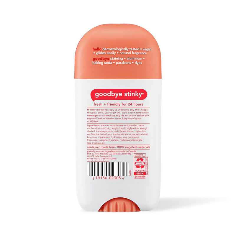 Hello Aluminum-Free Deodorant, Peach Sparkle, 2.6oz