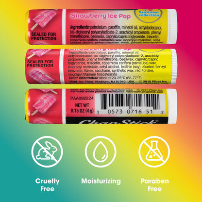 ChapStick I Love Summer Collection Lip Balm, Strawberry Ice Pop, 0.15oz, 12-Pack -