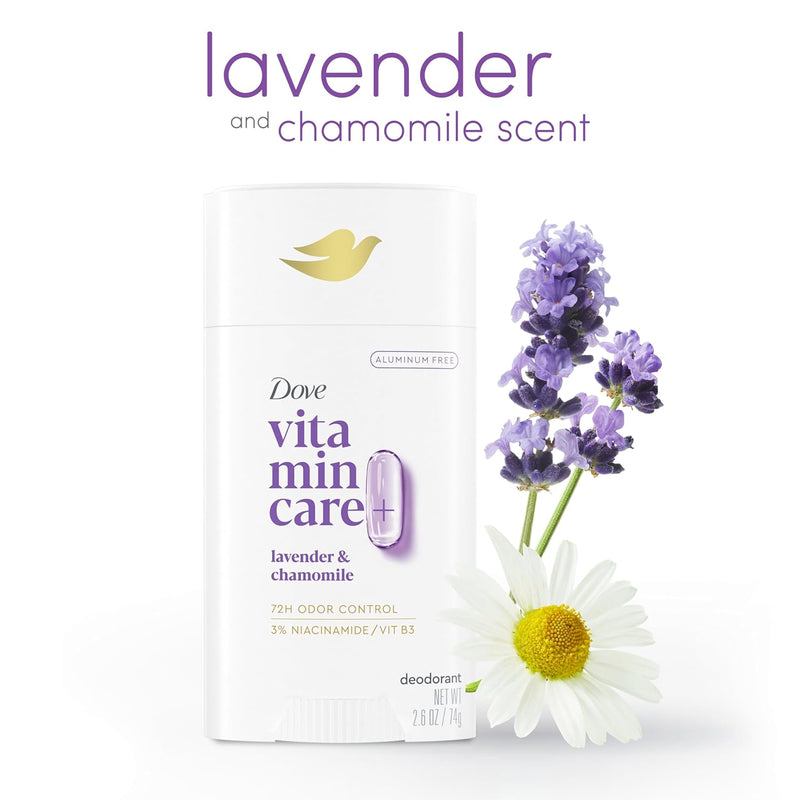 Dove VitaminCare+ Deodorant Stick, Lavender & Chamomile Scent, 74g