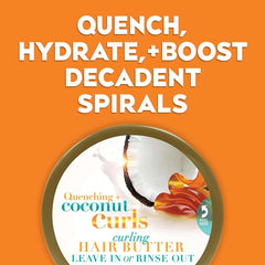 OGX Quenching+ Coconut Curls Curling Hair Butter, 6.6 Oz