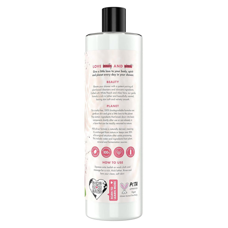 Love Beauty and Planet, Smooth & Renew Body Wash, Peach & Aloe Vera, 20 Oz